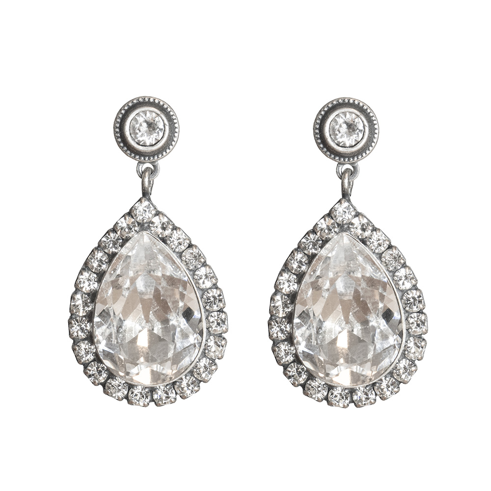 Ohrstecker "Lili" mit Tropfen und pp11 Steinen eingerahmt